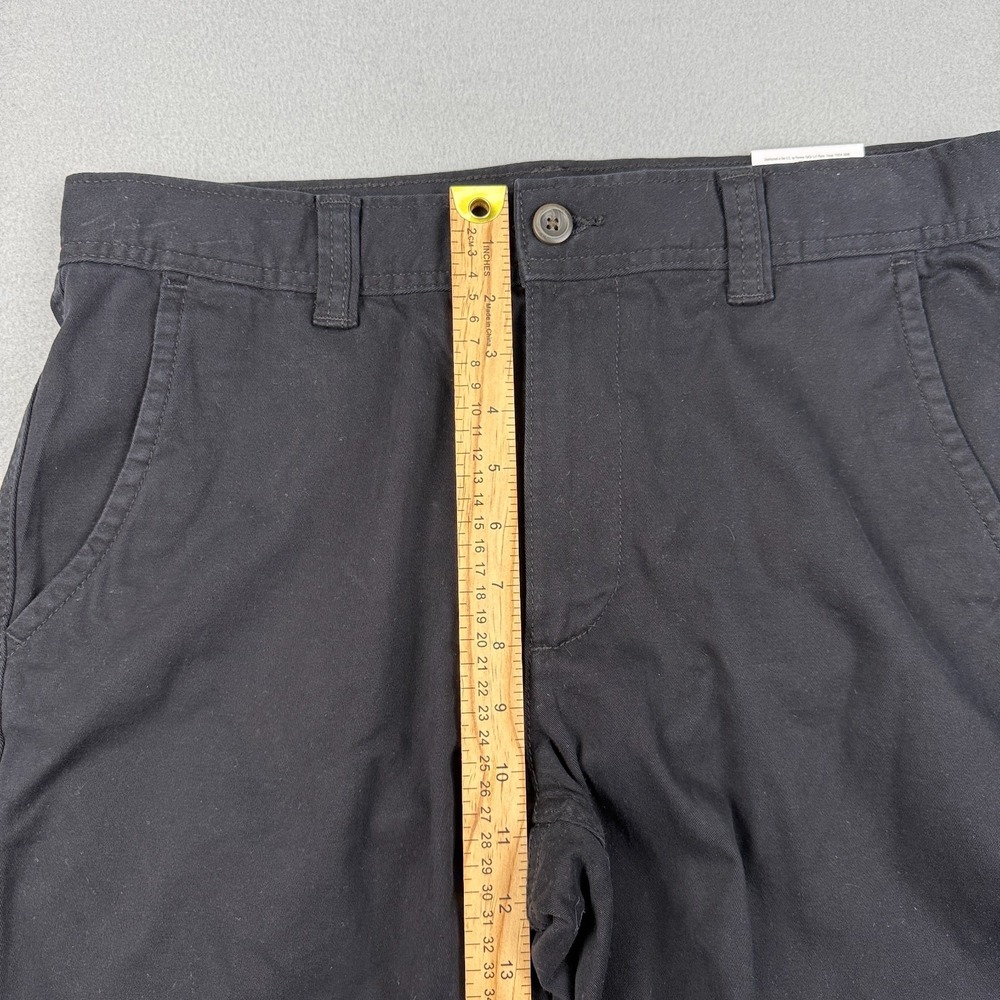 St Johns Bay Shorts Mens 32 Black Flat Front Chino Comfort Stretch 9" Inseam NWT - Picture 7 of 10